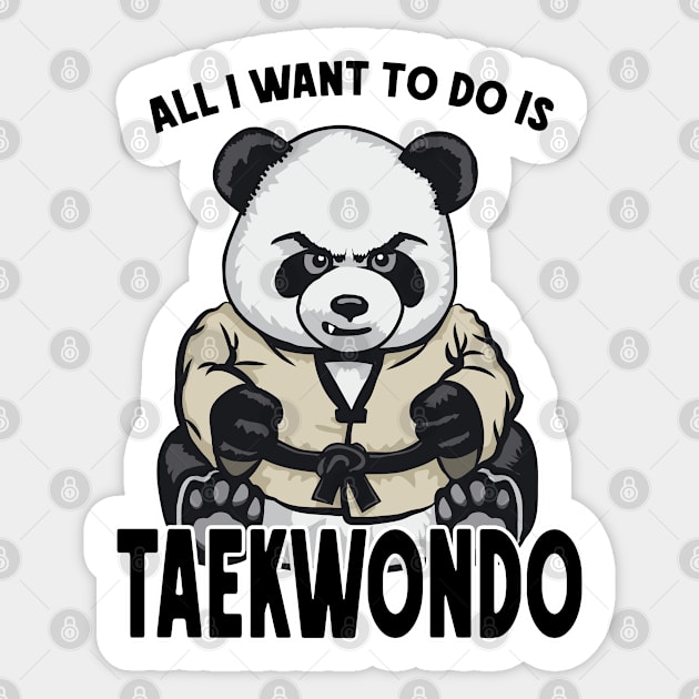 Taekwondo Panda All I Want To Do Is Cute Bear Sticker by Grandeduc